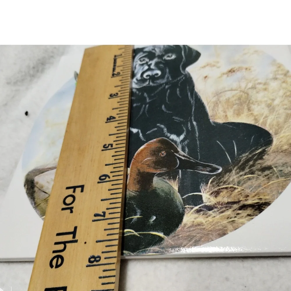 Black Labrador Duck Hunting Ceramic Tile Coaster Trivet Cork Back‎ Father's Day